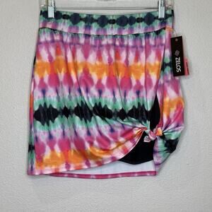 Zelos Tie Dye Athletic Skirt Womens Sz Small Built in Shorts w/ Side Pockets NEW